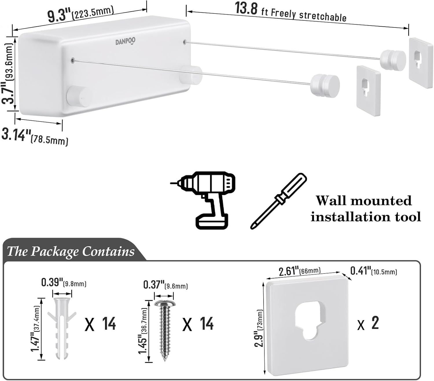 🧺 Tendedero Retráctil de Pared con Doble Cuerda